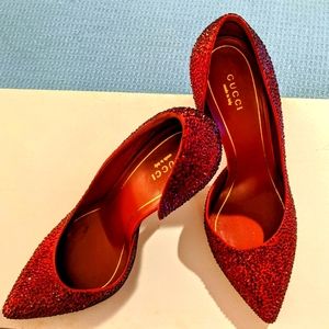 Gucci Red Sequin Heels